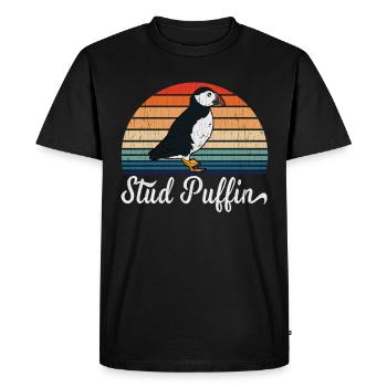 Be Cock Of The Walk With This Stylish Retro "Stud - Men's Premium Organic T-Shirt - black - Front - Nico (187cm)