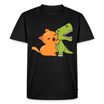 Teeshirt Cool Dinosaure Pour Amoureux des Animaux - T-shirt Premium bio Homme - noir - Devant - Nico (187cm)