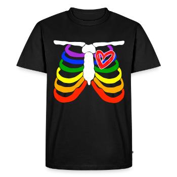 Drapeau de l'arcenciel coloré fierté gay Design - T-shirt Premium bio Homme - noir - Devant - Nico (187cm)