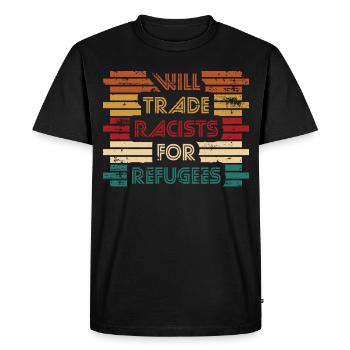 Les commerçants échangerontils des réfugiés? Les - T-shirt Premium bio Homme - noir - Devant - Nico (187cm)