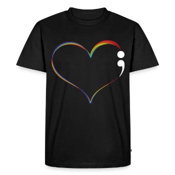Teeshirt Cadeaux Art Coeur de pointvirgule Art - T-shirt Premium bio Homme - noir - Devant - Nico (187cm)