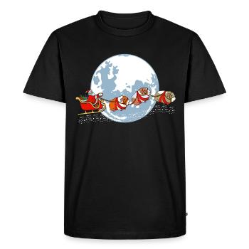 "Merry Christmas Moon" Chemise Hohohoho de Noël - T-shirt Premium bio Homme - noir - Devant - Nico (187cm)