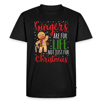 "Le gingembre, c'est pour la vie, pas seulement - T-shirt Premium bio Homme - noir - Devant - Nico (187cm)