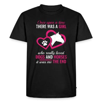 "Il était une fois une fille qui aimait vraiment - T-shirt Premium bio Homme - noir - Devant - Nico (187cm)