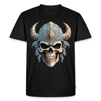 Tête de mort viking - T-shirt Premium bio Homme - noir - Devant - Nico (187cm)