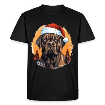 A Mastiff Dog Celebrates Christmas - Men's Premium Organic T-Shirt - black - Front - Nico (187cm)