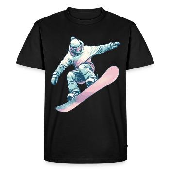 Snowboarder with pastel colors - Men's Premium Organic T-Shirt - black - Front - Nico (187cm)