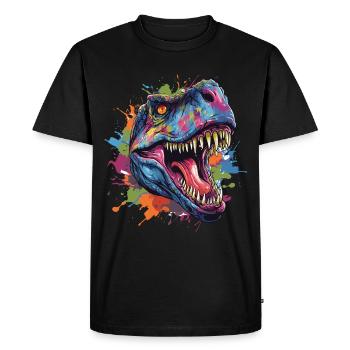 Tête de dinosaure t-rex avec un style graffiti - T-shirt Premium bio Homme - noir - Devant - Nico (187cm)