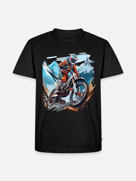Motocross with a mountain backdrop - Men's Premium Organic T-Shirt - black