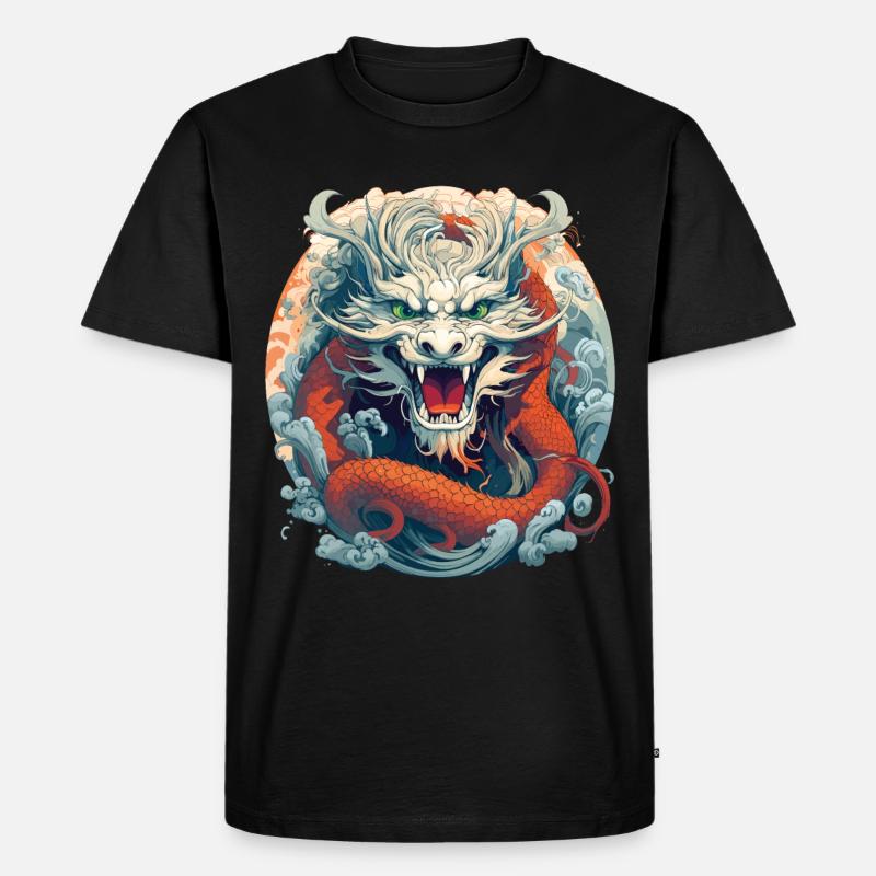 Design eines chinesischen Drachen - Männer Premium Bio T-Shirt - Schwarz