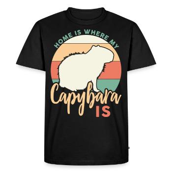 Motif Capibara pour les propriétaires de Capibara - T-shirt Premium bio Homme - noir - Devant - Nico (187cm)
