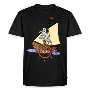 Seagull Seafarer Croisière TravelEr Ahoi - T-shirt Premium bio Homme - noir - Devant - Nico (187cm)