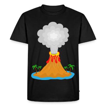 Volcano, eruption, volcanic island, lava, palm trees, mountain - Men's Premium Organic T-Shirt - black - Front - Nico (187cm)