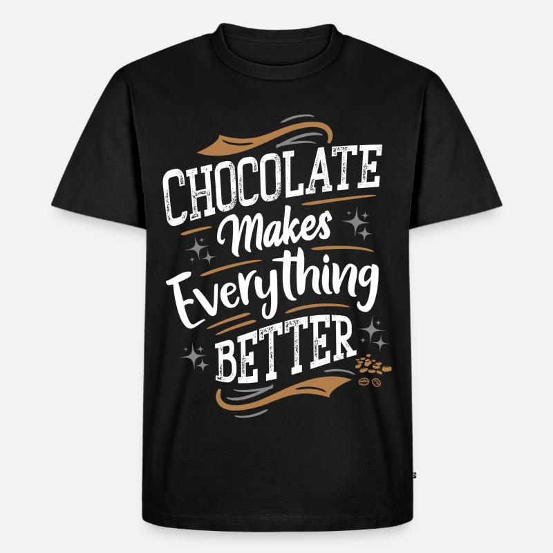 Chocolate makes everything better - Schokolade - Männer Premium Bio T-Shirt - Schwarz