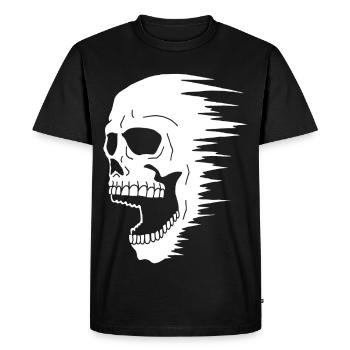 White skull and speed - Men's Premium Organic T-Shirt - black - Front - Nico (187cm)