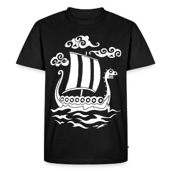 Drakkar rigolo blanc - T-shirt Premium bio Homme - noir - Devant - Nico (187cm)