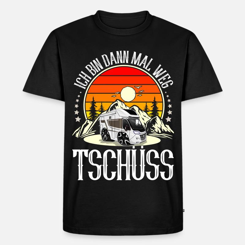 Camping Camper Campen - Männer Premium Bio T-Shirt - Schwarz