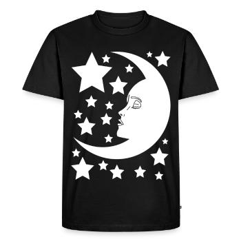 La lune au féminin - T-shirt Premium bio Homme - noir - Devant - Nico (187cm)
