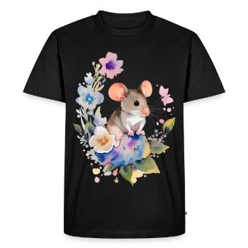 Petite souris - T-shirt Premium bio Homme - noir - Devant - Nico (187cm)