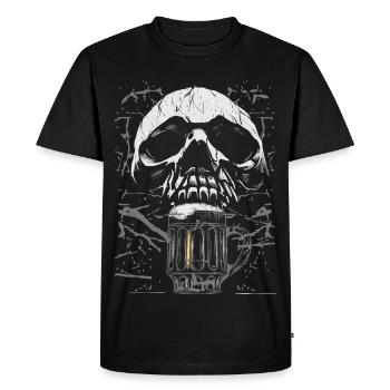 Skull Beer Mug Gothic - Men's Premium Organic T-Shirt - black - Front - Nico (187cm)