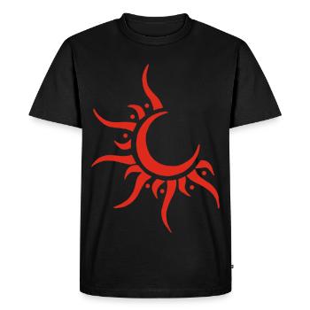 Soleil et lune rouge - T-shirt Premium bio Homme - noir - Devant - Nico (187cm)