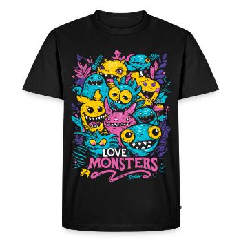 Love Monsters - Men's Premium Organic T-Shirt - black - Front - Nico (187cm)