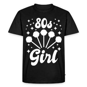 80s Girls - Men's Premium Organic T-Shirt - black - Front - Nico (187cm)