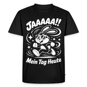 JAAA Mein Tag Heute Bunny - T-shirt Premium bio Homme - noir - Devant - Nico (187cm)