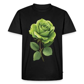 Rose verte - T-shirt Premium bio Homme - noir - Devant - Nico (187cm)