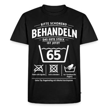 65th Birthday Treat Gently Speed Limit - Men's Premium Organic T-Shirt - black - Front - Nico (187cm)