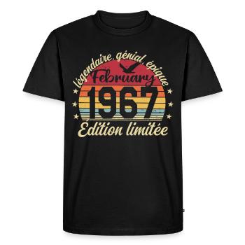 Février 1967 Anniversaire février 1967 Retro 1967 - T-shirt Premium bio Homme - noir - Devant - Nico (187cm)