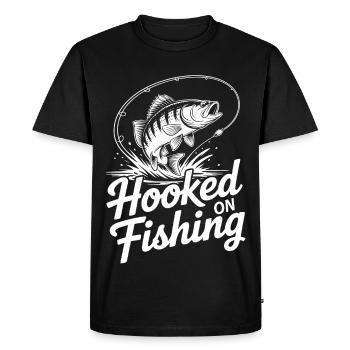 Accroché au saut de poisson - T-shirt Premium bio Homme - noir - Devant - Nico (187cm)