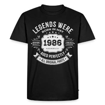 Mai 1986 cadeau 40 Anniversaire Mai 1986 - T-shirt Premium bio Homme - noir - Devant - Nico (187cm)