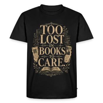 Dark Academia Book Love Vintage Reader - Men's Premium Organic T-Shirt - black - Front - Nico (187cm)