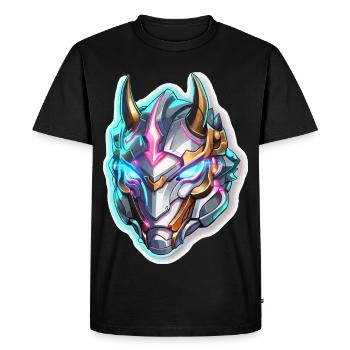 Neon Dragon Helmet - Men's Premium Organic T-Shirt - black - Front - Nico (187cm)