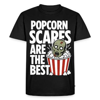 Le popcorn effraie le design d’horreur - T-shirt Premium bio Homme - noir - Devant - Nico (187cm)