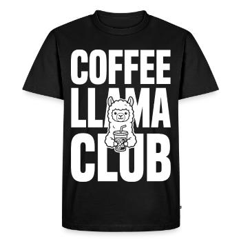 Coffee Llama Club – Café glacé - T-shirt Premium bio Homme - noir - Devant - Nico (187cm)
