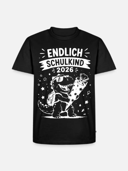 Endlich Schulkind 2026 - Männer Premium Bio T-Shirt - Schwarz