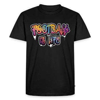 Football is life, fan de foot le foot c'est la vie - T-shirt Premium bio Homme - noir - Devant - Nico (187cm)