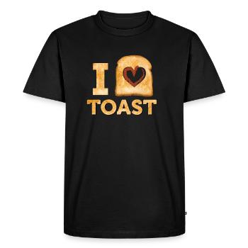 I love toast, toast lover, gift - Men's Premium Organic T-Shirt - black - Front - Nico (187cm)