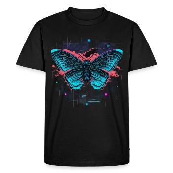 Papillon Ailes illuminées - T-shirt Premium bio Homme - noir - Devant - Nico (187cm)