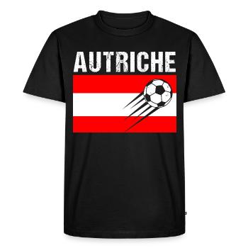 Drapeau Autriche Cadeau Football Foot Autrichien - T-shirt Premium bio Homme - noir - Devant - Nico (187cm)