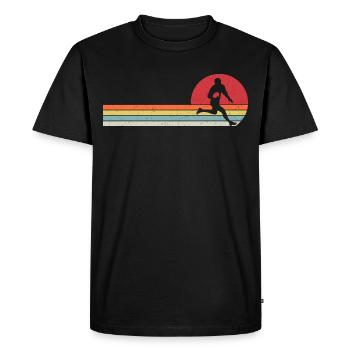 Retro Rugby Player - Men's Premium Organic T-Shirt - black - Front - Nico (187cm)