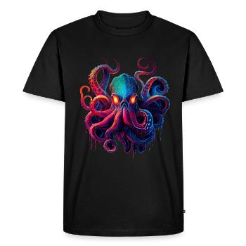 Illustration de la pieuvre - T-shirt Premium bio Homme - noir - Devant - Nico (187cm)