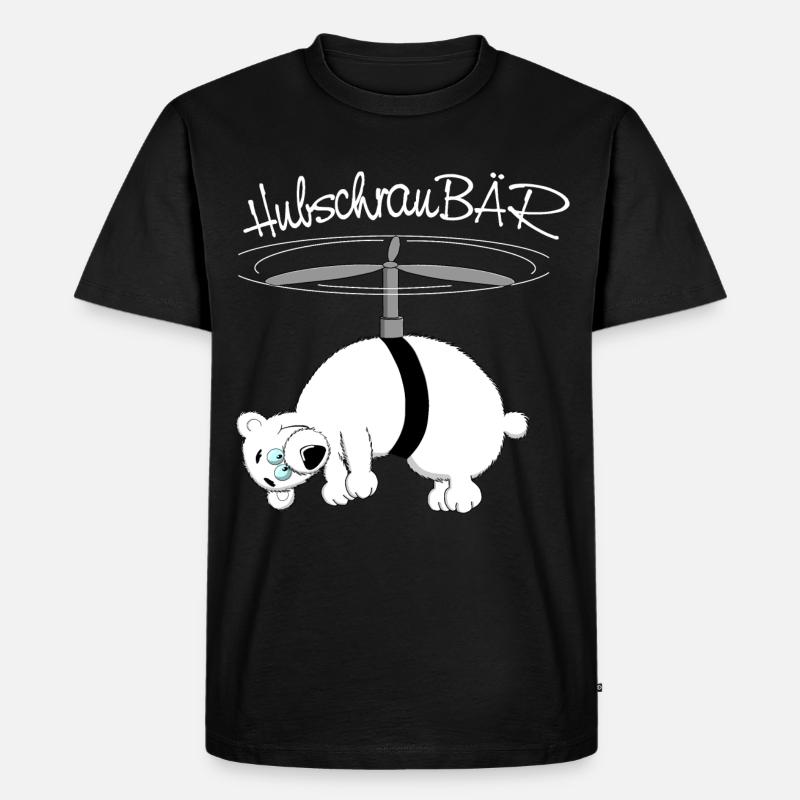 herziger, drolliger Bär - Männer Premium Bio T-Shirt - Schwarz