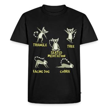 Yoga Lémurien - T-shirt Premium bio Homme - noir - Devant - Nico (187cm)