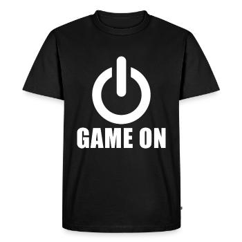 Gamers gamble gamers gamers Power ON video games - Men's Premium Organic T-Shirt - black - Front - Nico (187cm)
