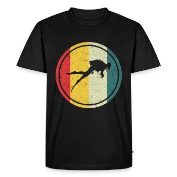 Diving diver sea diver diving silhouette - Men's Premium Organic T-Shirt - black - Front - Nico (187cm)