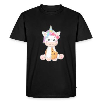 Biscuit Licorne Kecks - T-shirt Premium bio Homme - noir - Devant - Nico (187cm)