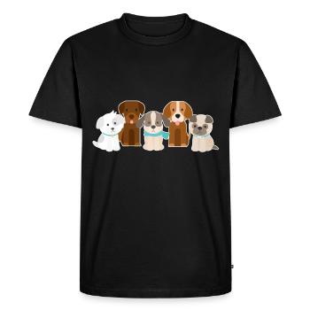 Chien chiens famille animal - T-shirt Premium bio Homme - noir - Devant - Nico (187cm)